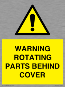 WARNING ROTATING PARTS BEHIND COVER
